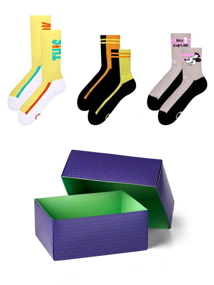 pro dokonalý a originální outfit Dárkový set – Barevné funkční ponožky 